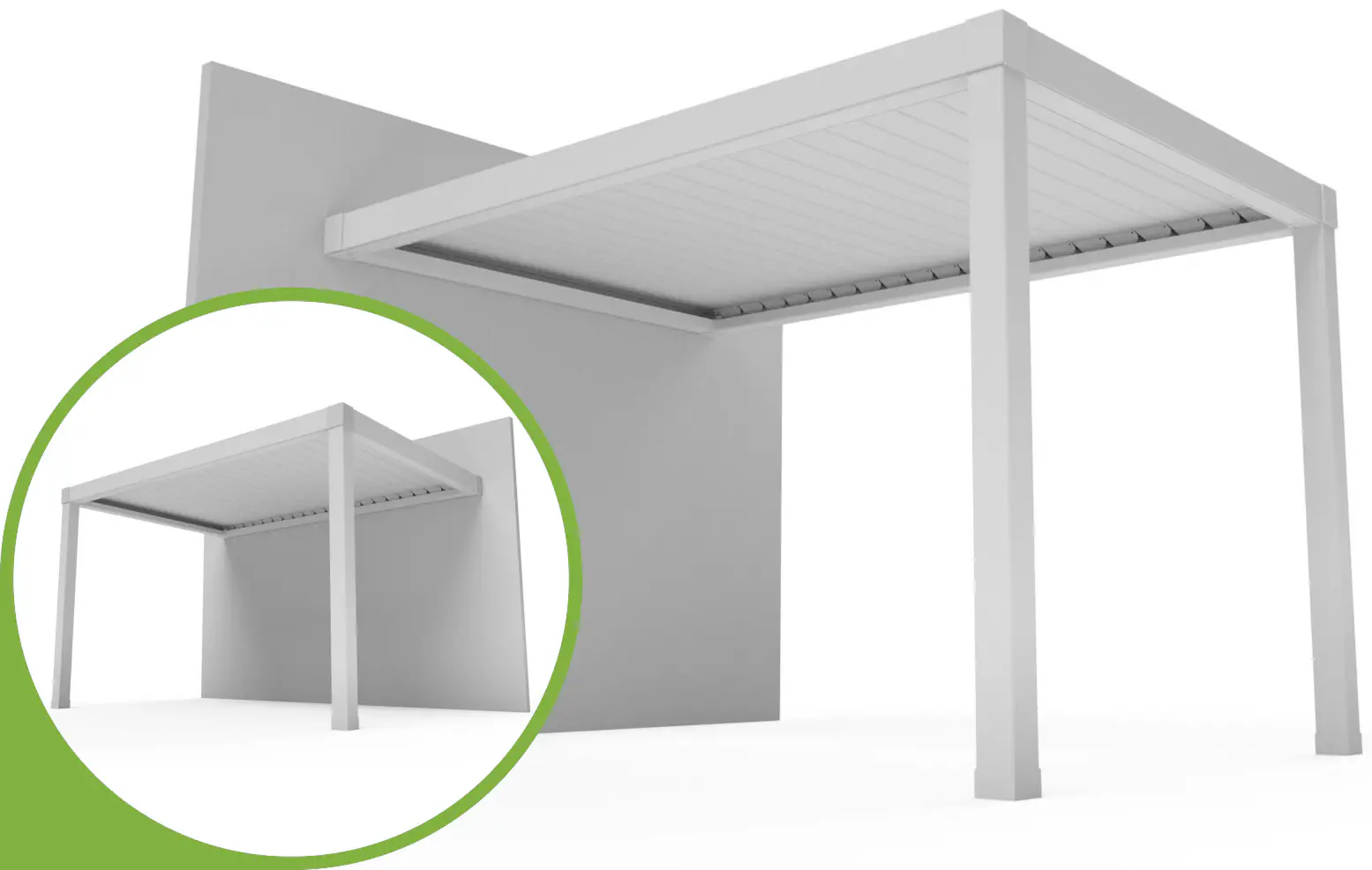 falhoz rögzített pergola